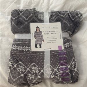 Berkley Jensen Gray Fleece Pullover Tunic Hoodie